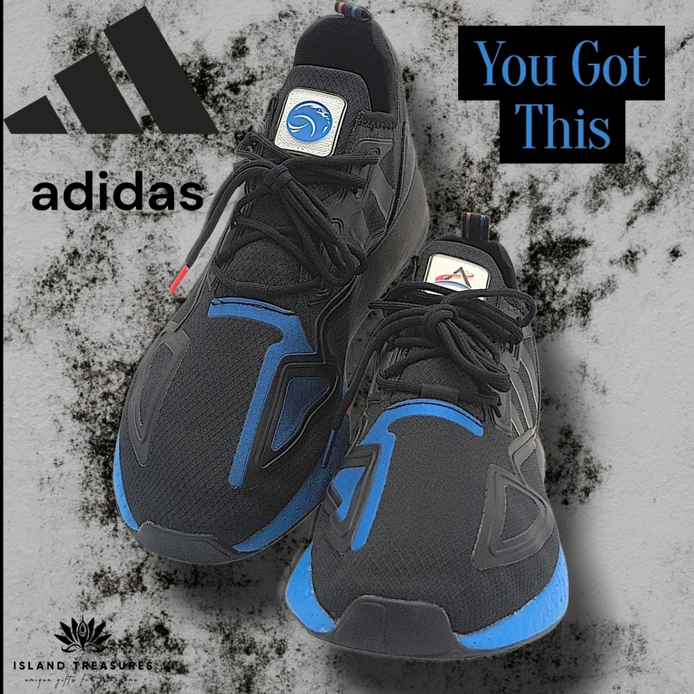 Adidas X NASA Size 14 Black And Blue Men's Athletic Mesh Shoes Adiprene Cushion